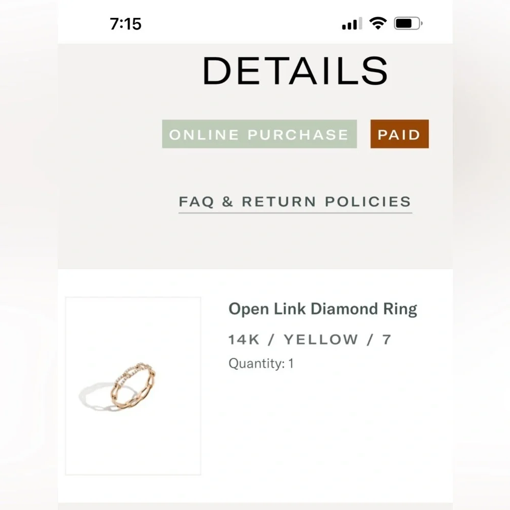 Aurate Open Link Diamond Ring 14k Gold | Size 7 - Picture 11 of 11